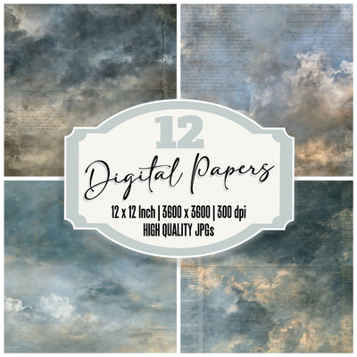 Sky Storm Grey Slate Digital Paper Pack (DDD016881)