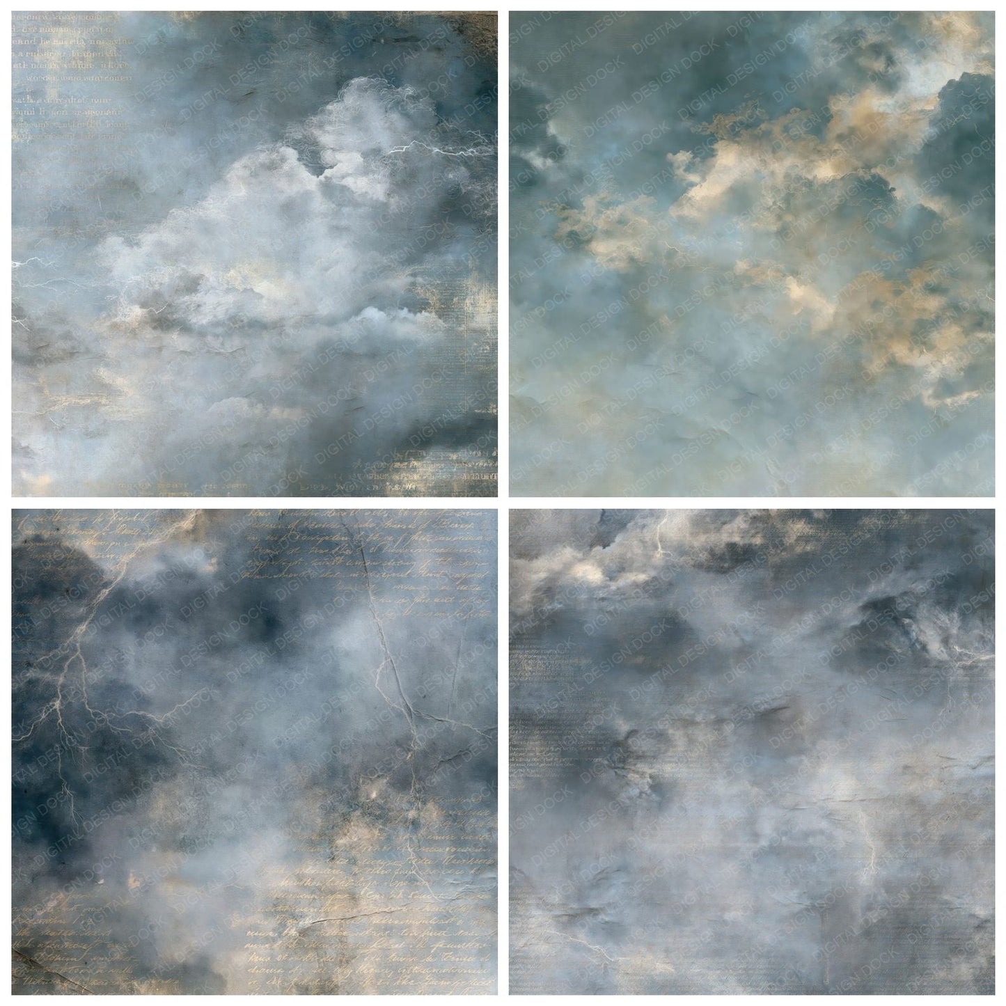 Sky Storm Grey Slate Digital Paper Pack (DDD016881)