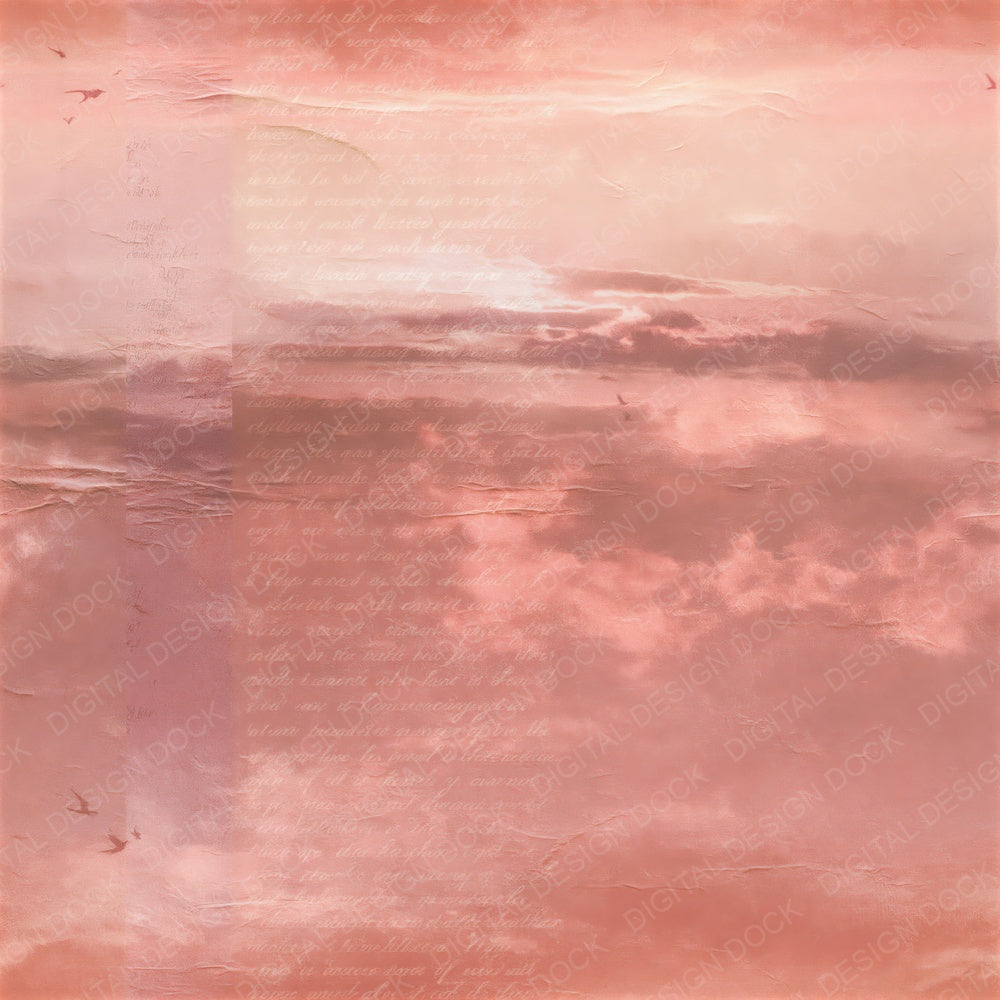 Single Sky Sunset Peach Coral Seamless digital paper shown full size