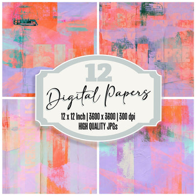 80s Ski Lavender Orange Seamless Digital Paper Pack (DDD016891)