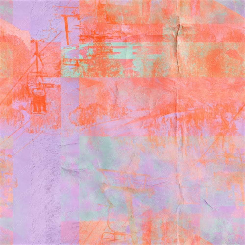 80s Ski Lavender Orange Seamless Digital Paper Pack (DDD016891)
