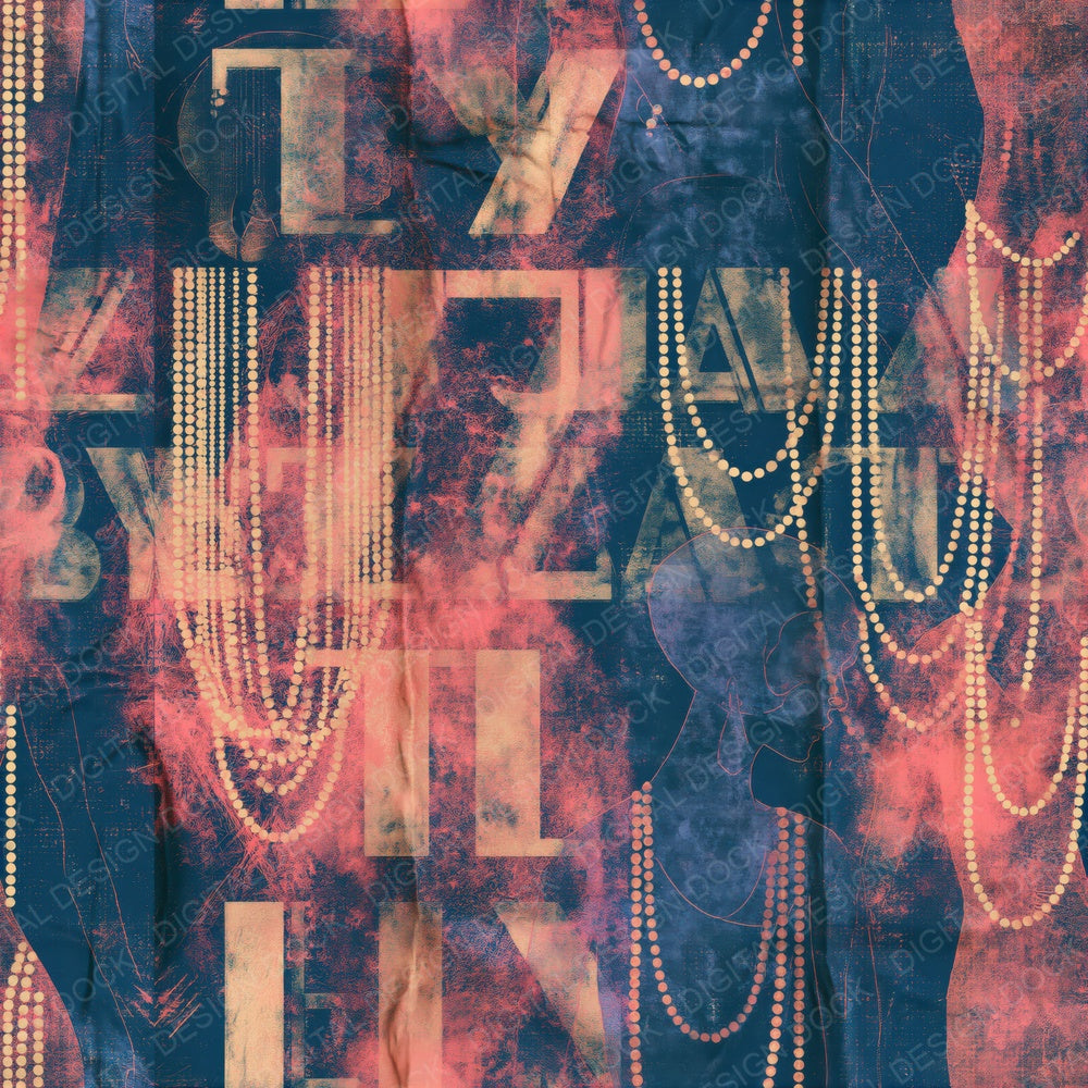 Art Deco Flapper Sapphire Rose Seamless Digital Paper Pack (DDD016894)