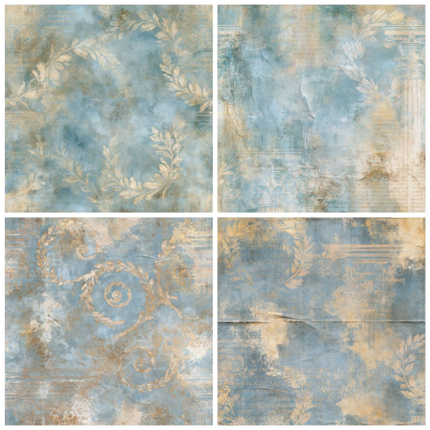 Greek Column Aegean Gold Digital Paper Pack (DDD016900)