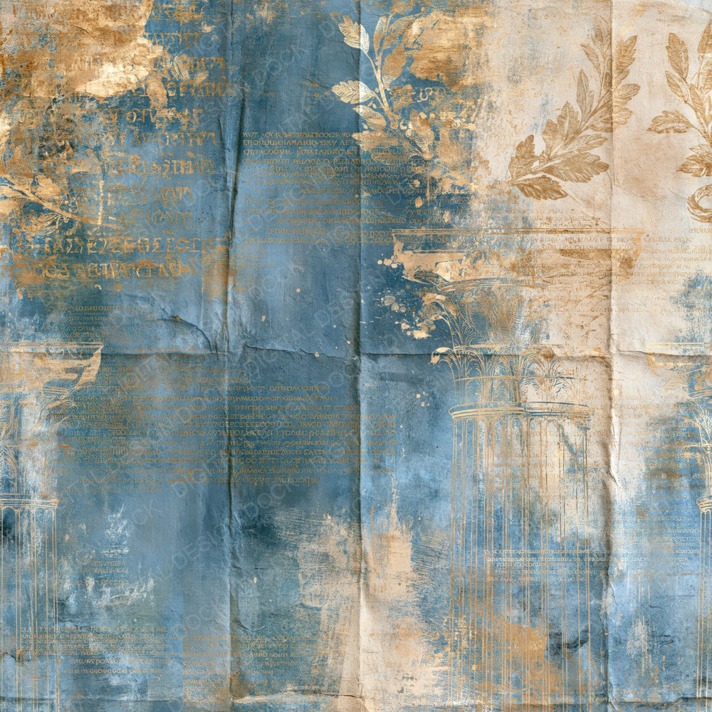 Greek Column Aegean Gold Digital Paper Pack (DDD016900)