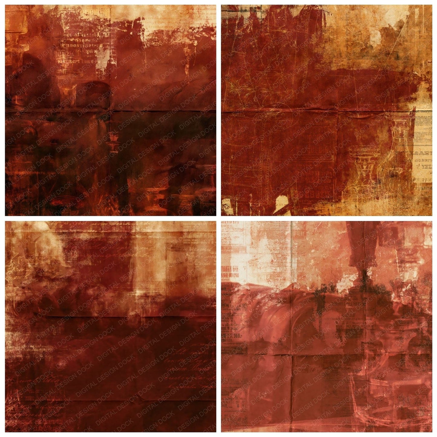 Cigar Chesterfield Oxblood Amber Digital Paper Pack (DDD016909)