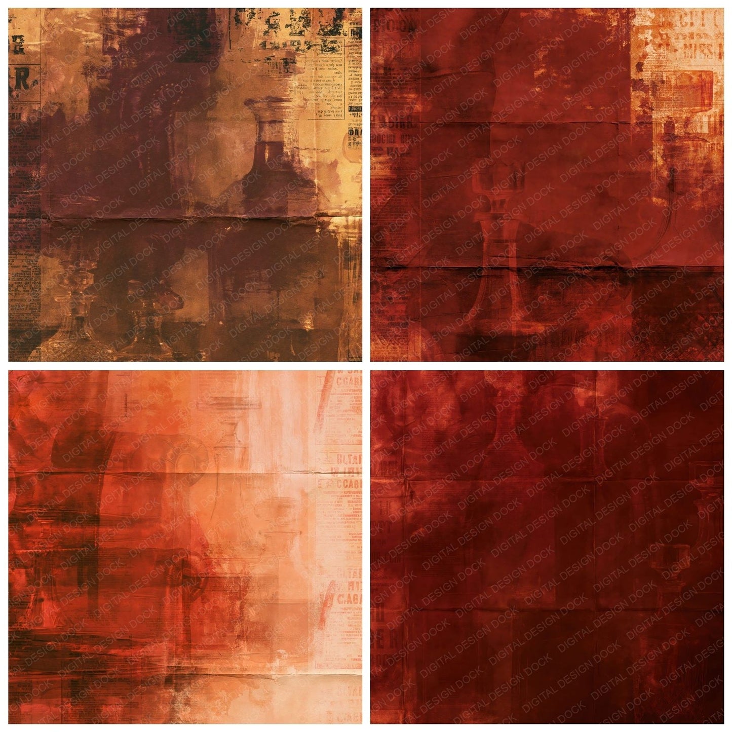 Cigar Chesterfield Oxblood Amber Digital Paper Pack (DDD016909)