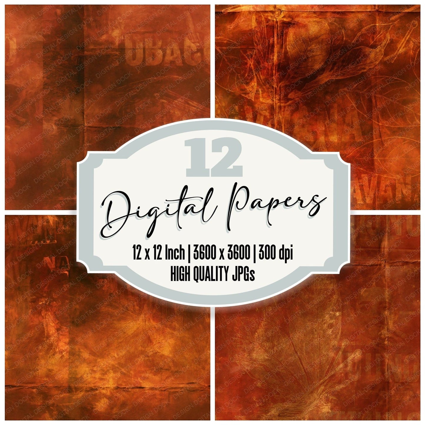 Cigar Tobacco Cognac Crimson Seamless Digital Paper Pack (DDD016911)