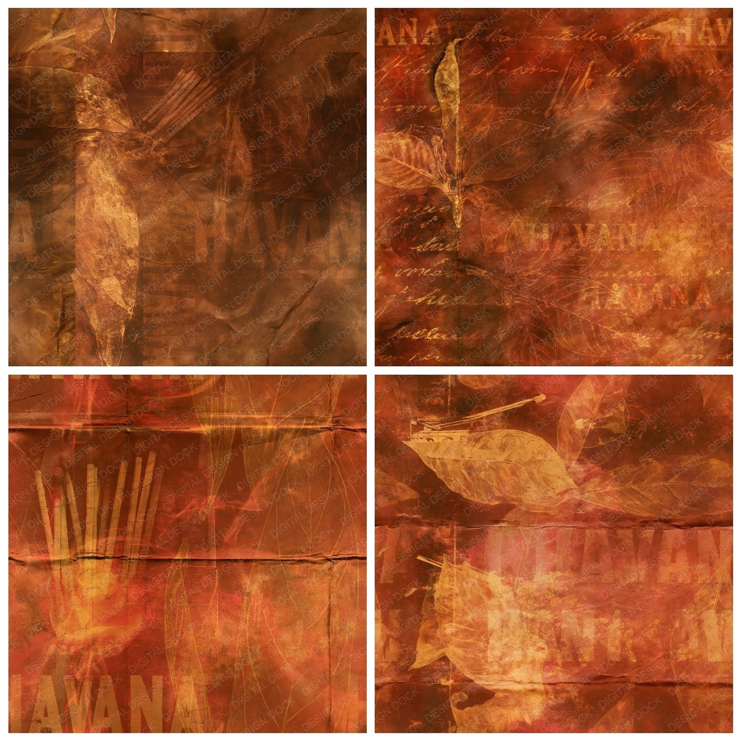 Cigar Tobacco Cognac Crimson Seamless Digital Paper Pack (DDD016911)