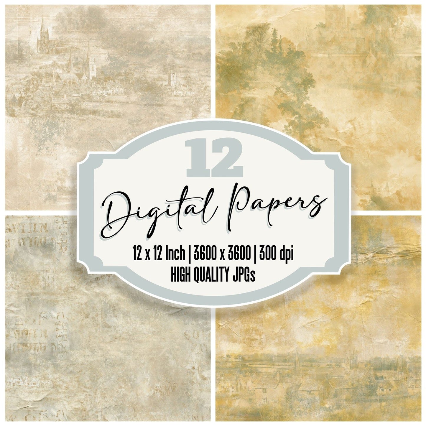 Countryside Spire Honey Sage Seamless Digital Paper Pack (DDD016914)