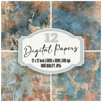 Highland Stag Loch Copper Digital Paper Pack (DDD016916)
