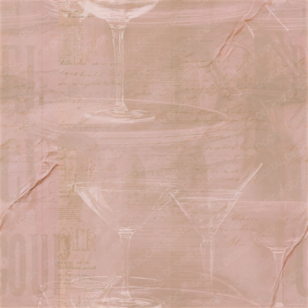 Riviera Cocktail Rose Lavender Seamless Digital Paper Pack (DDD016921)