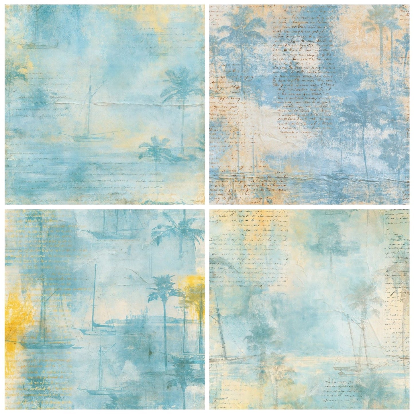 Riviera Sailboat Azure Marigold Digital Paper Pack (DDD016922)