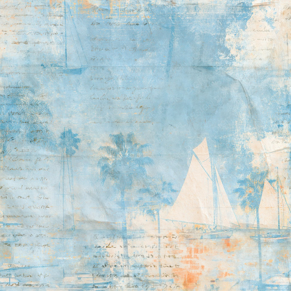 Riviera Sailboat Azure Marigold Digital Paper Pack (DDD016922)