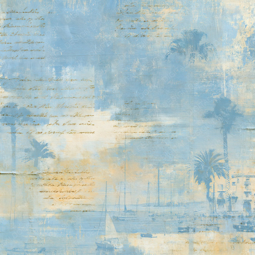 Riviera Sailboat Azure Marigold Digital Paper Pack (DDD016922)