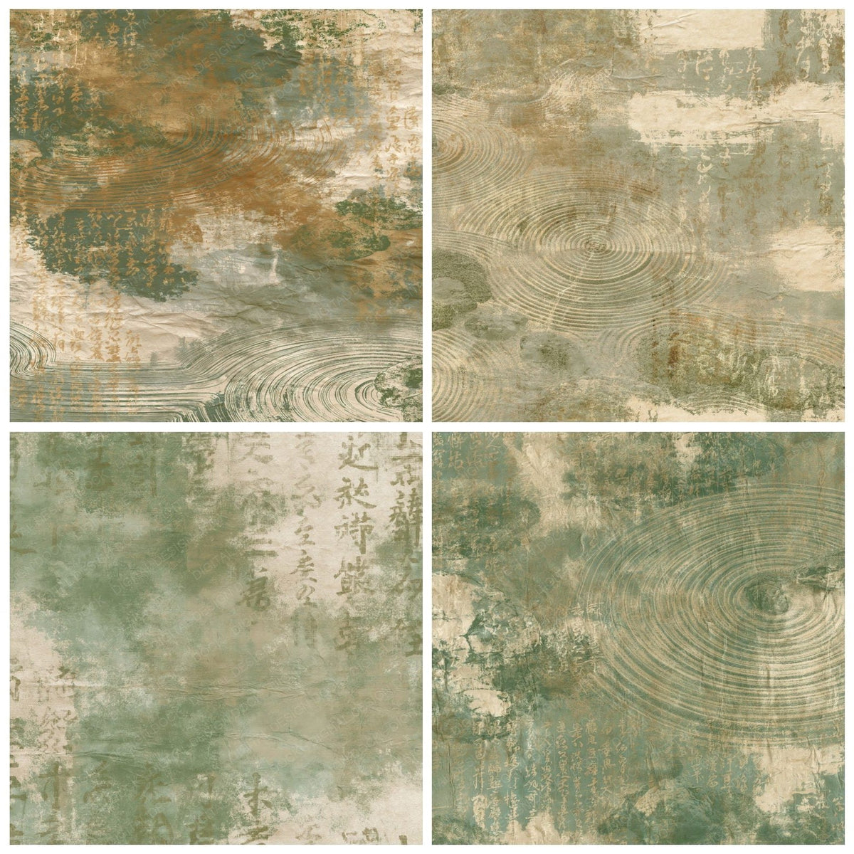 Zen Garden Bamboo Bronze Digital Paper Pack (DDD016944)