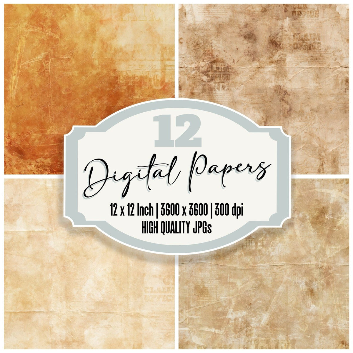 Gold Rush Pickaxe Dust Rust Digital Paper Pack (DDD016951)