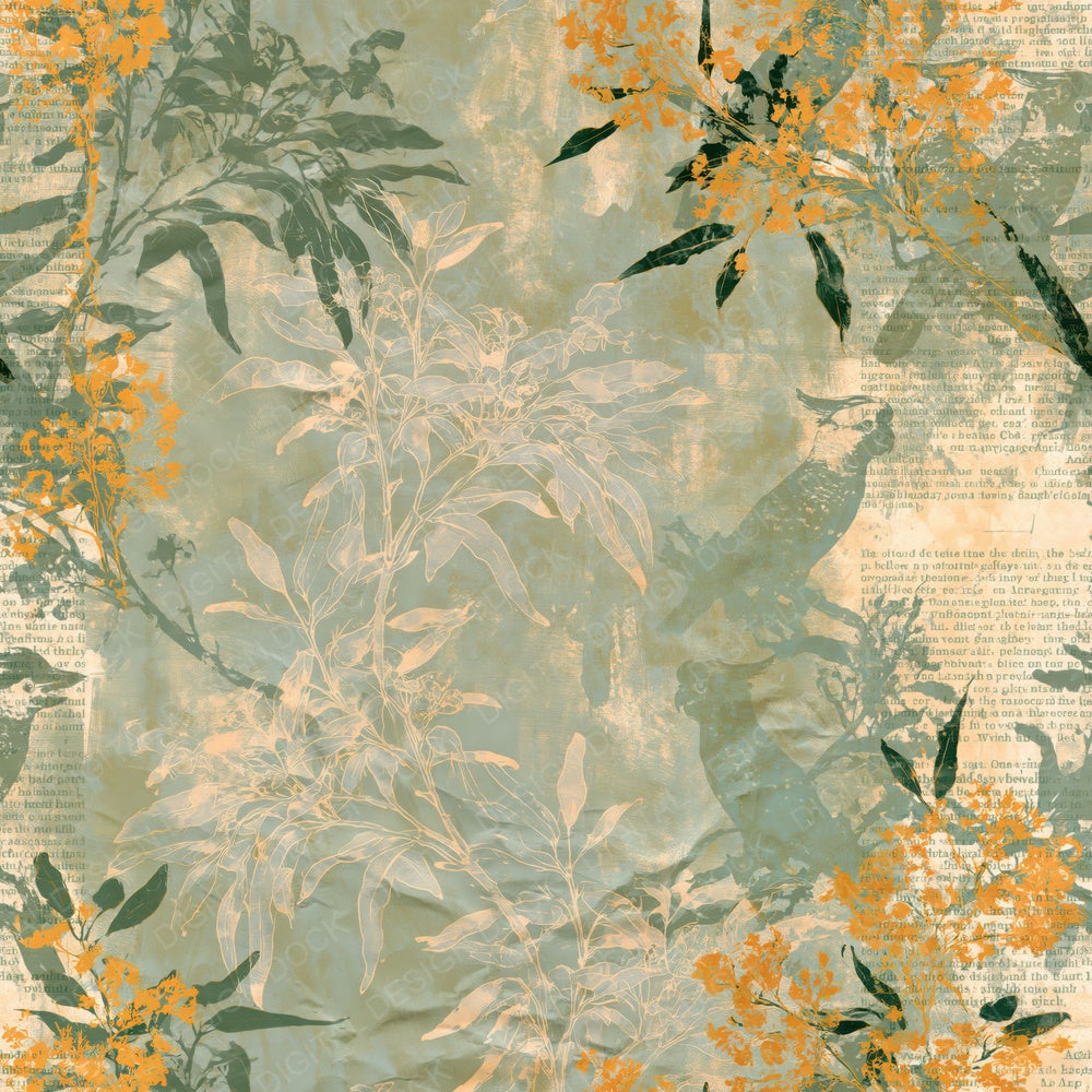 Australian Bush Green Ochre Digital Paper Pack (DDD017006)