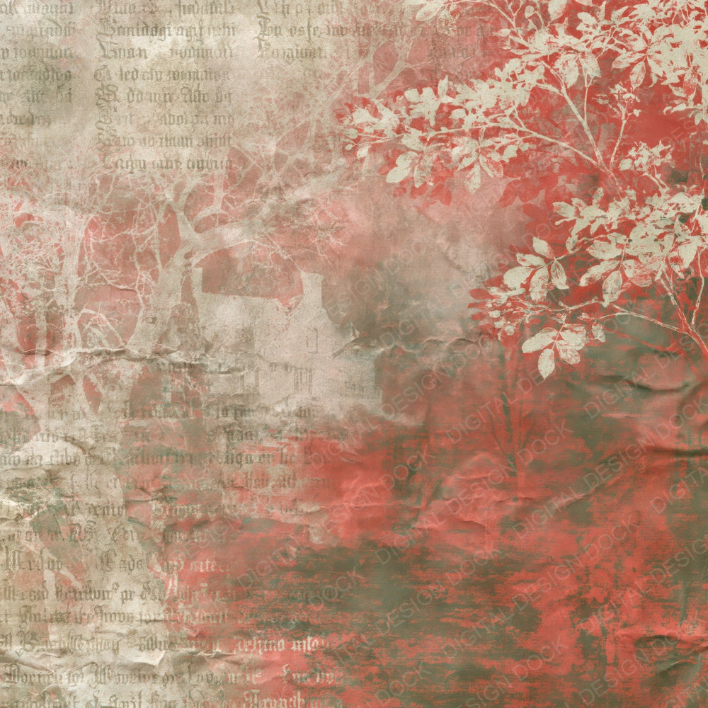 Grimm Fairytale Moss Red Digital Paper Pack (DDD017013)