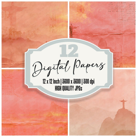 Rio Christ Dusk Gold digital paper pack cover showing four of the 12 papers