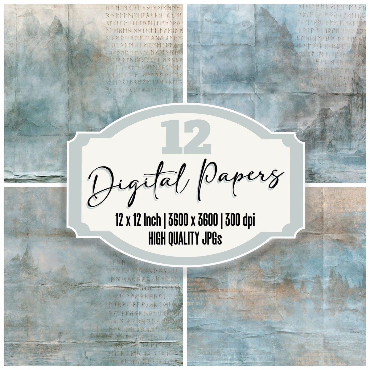 Icelandic Saga Glacier Bronze Digital Paper Pack (DDD017052)