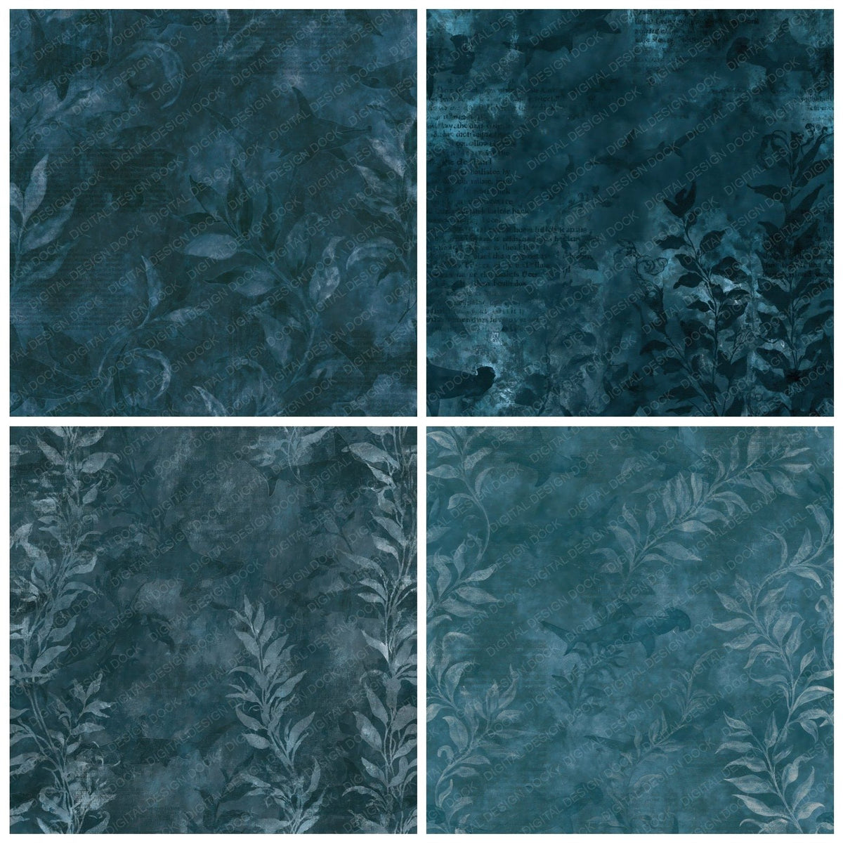 Hammerhead Shark Fish Abyssal Teal Digital Paper Pack (DDD017087)