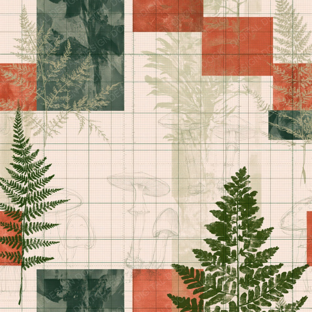 Pattern Studio Fern Ivory Forest Terracotta Digital Paper Pack (DDD017219)