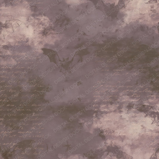 Single Pipistrelle Bat Mammal Dusk Lilac Bone Cream digital paper shown full size