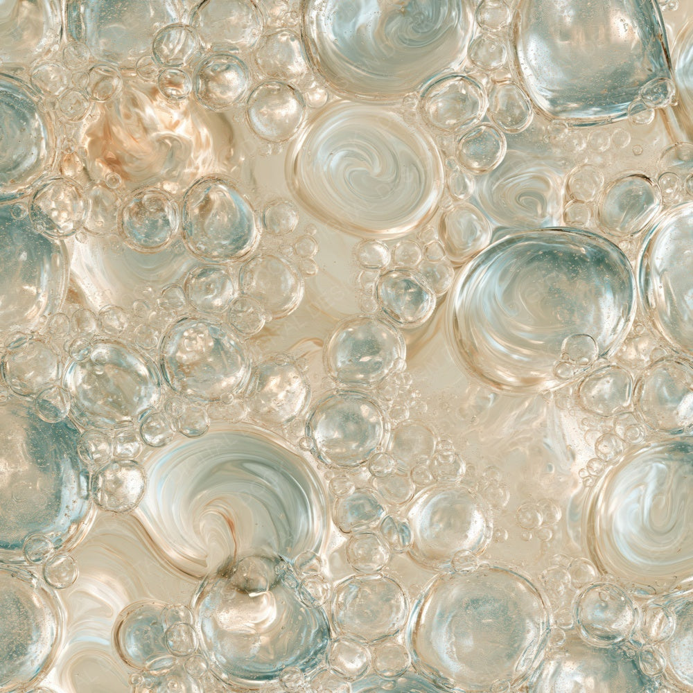 Handblown Glass Bubble Cream Aquamarine Amber Digital Paper Pack (DDD017313)
