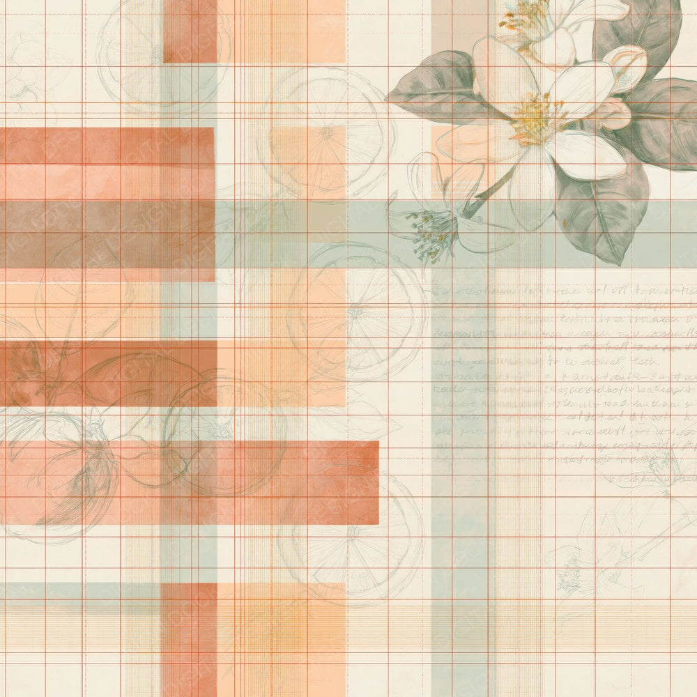 Pattern Studio Citrus Ivory Tangerine Mint Digital Paper Pack (DDD017339)