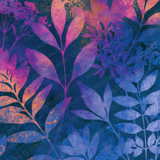 Cyanotype Rainbow Plum Abstract Digital Paper Pack (DDD017429)