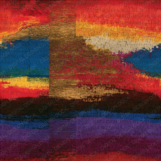 Drypoint Rainbow Chocolate Oat Abstract Seamless Digital Paper Pack (DDD017431)