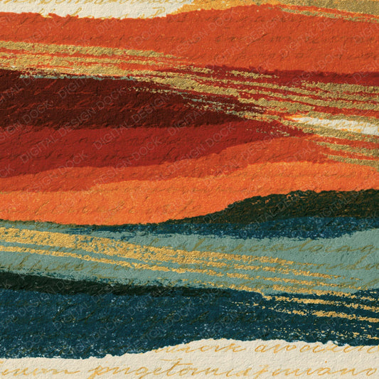 Letterpress Rainbow Sienna Sage Abstract Digital Paper Pack (DDD017455)
