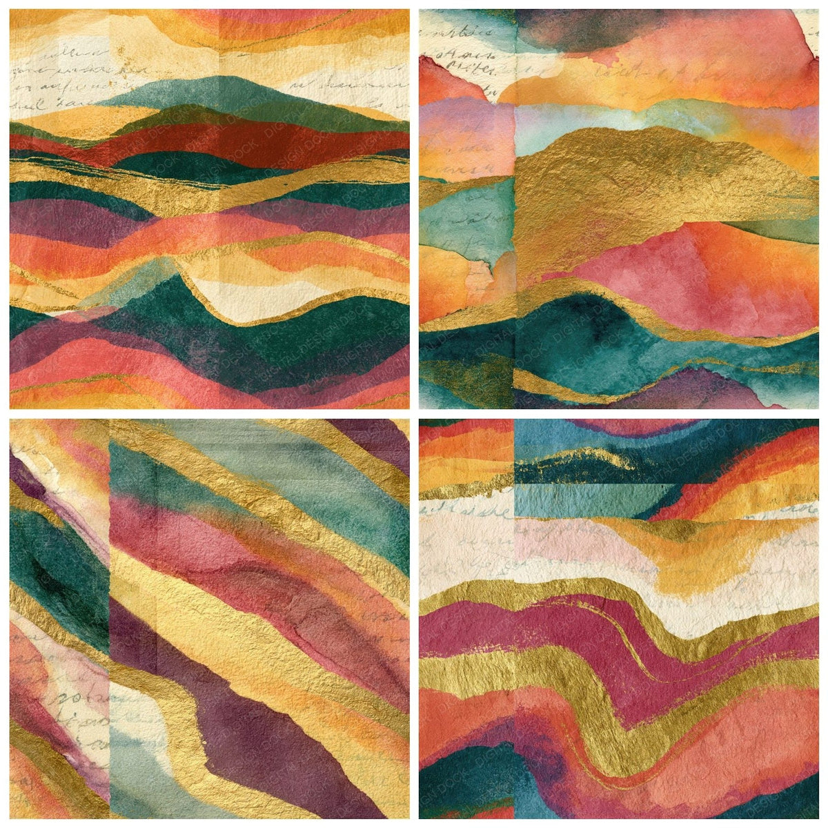 Naturalist Rainbow Sage Rose Seamless Digital Paper Pack (DDD017461)