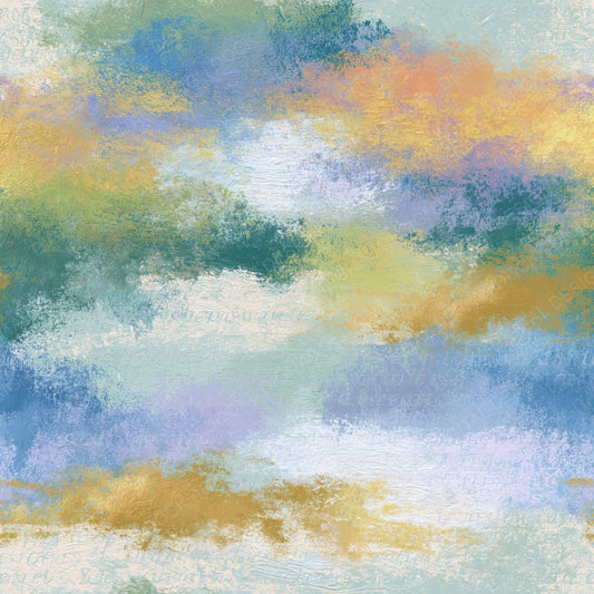 Oil Pastel Rainbow Seafoam Abstract Digital Paper Pack (DDD017462)