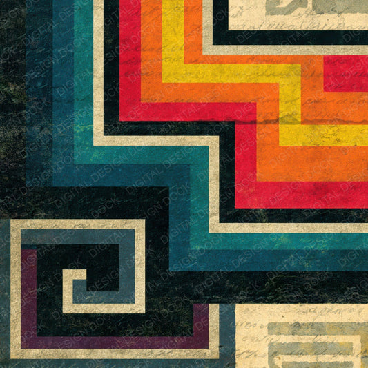 Aztec Rainbow Graphite Abstract Digital Paper Pack (DDD017468)