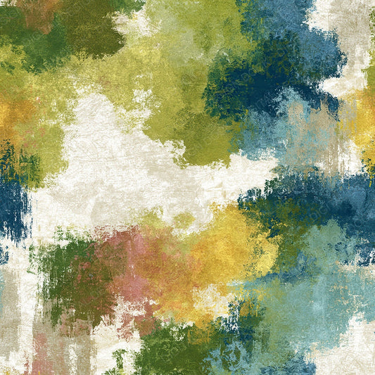 Impressionist Rainbow Olive Chartreuse Abstract Digital Paper Pack (DDD017487)