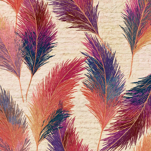 Single Kantha Rainbow Pampas Plum Bone digital paper shown full size