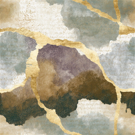 Kintsugi Rainbow Tobacco Sage Abstract Seamless Digital Paper Pack (DDD017489)