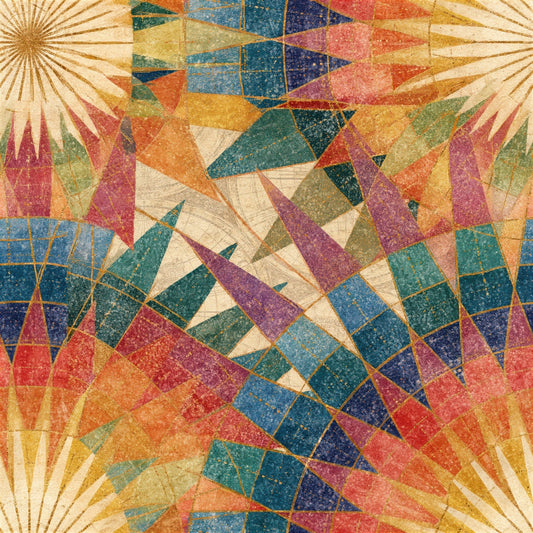 Mandala Rainbow Ochre Pink Abstract Seamless Digital Paper Pack (DDD017491)