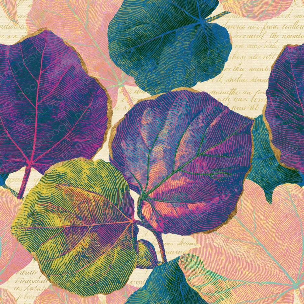 Op Art Rainbow Fig Leaves Ivory Digital Paper Pack (DDD017494)