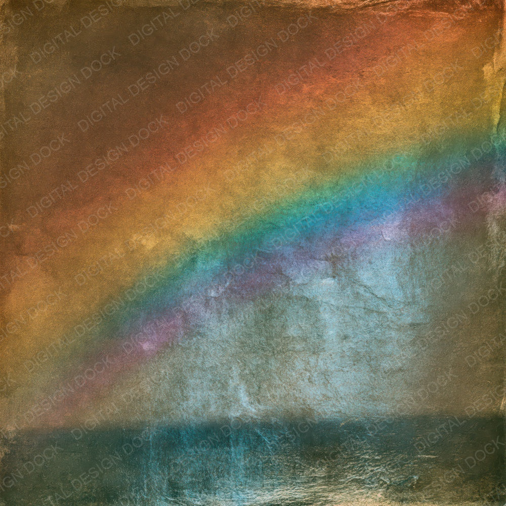 Tintype Rainbow Rust Turquoise Abstract Digital Paper Pack (DDD017502)