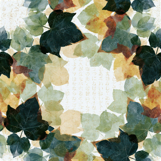 Single Mandala Rainbow Ivy Pearl Seamless digital paper shown full size