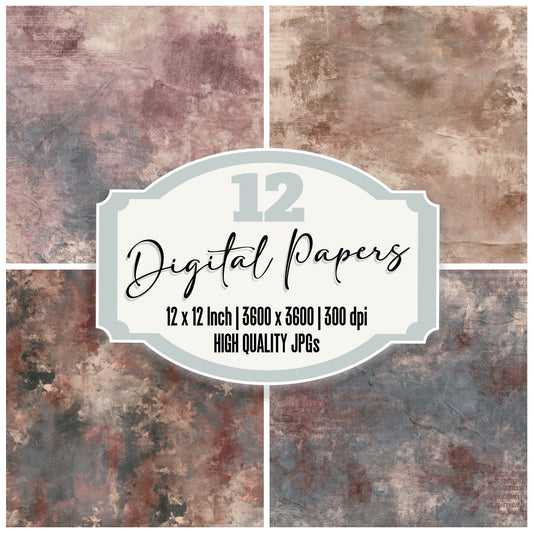Douro Wine Valley River Slate Tinto Ruby Cream digital paper pack cover showing four of the 12 papers