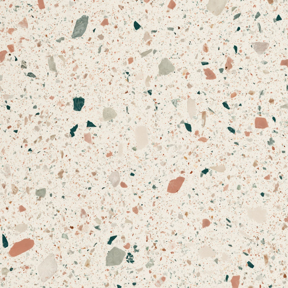 Terrazzo Aggregate Terrazzo Cream Aged Emerald Coral Digital Paper Pack (DDD017921)