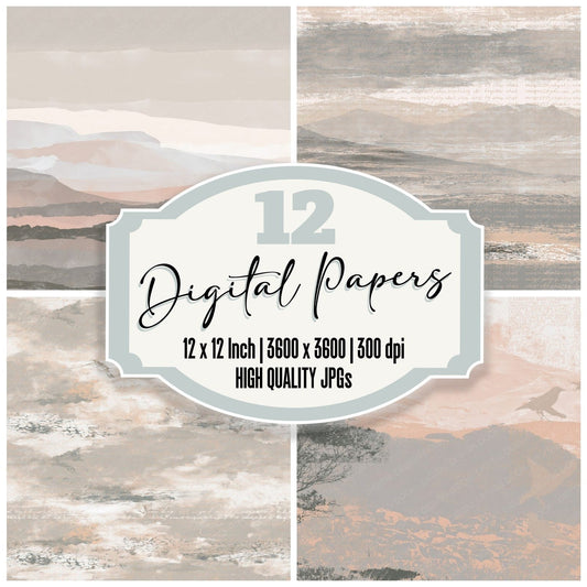 Wheatear Bird Upland Grey Peach Breast Bone Digital Paper Pack (DDD017944)