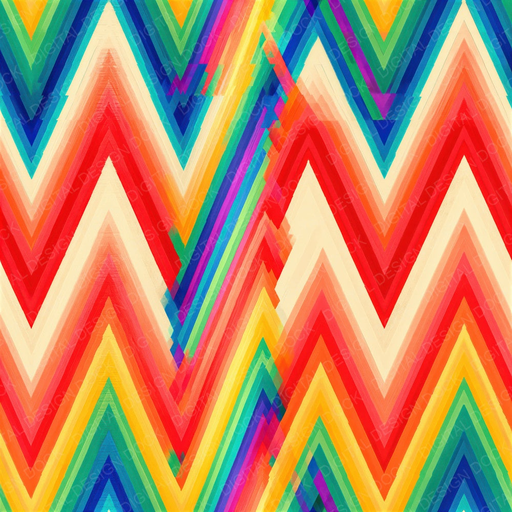 Rainbow Chevron Zigzag Cream Cherry Sunset Sunshine Grass Cobalt Purple Seamless Digital Paper Pack (DDD017994)
