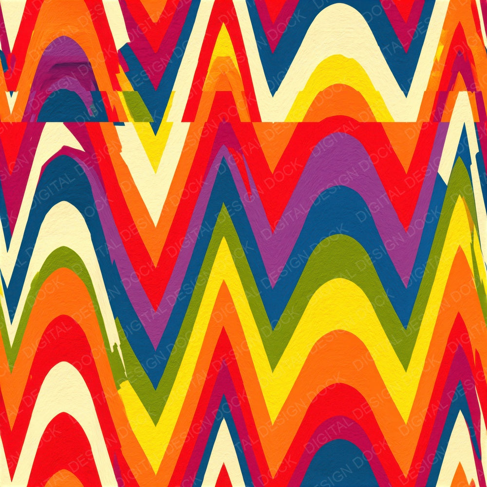 Rainbow Chevron Zigzag Cream Cherry Sunset Sunshine Grass Cobalt Purple Seamless Digital Paper Pack (DDD017994)