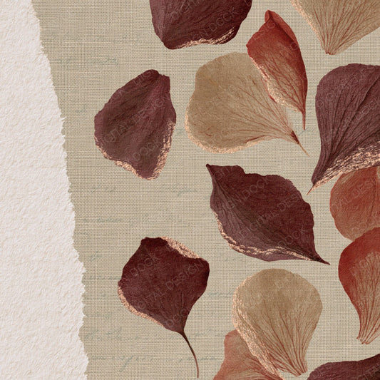Single Torn Paper Botanical Study Port Milk digital paper shown full size