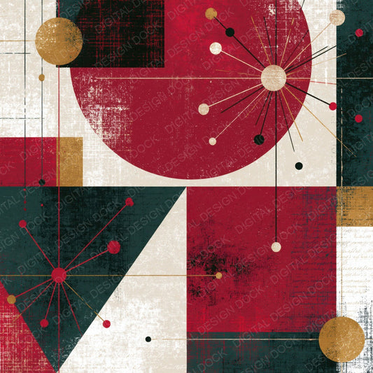 Atomic Age Berry Spruce Abstract Digital Paper Pack (DDD018146)