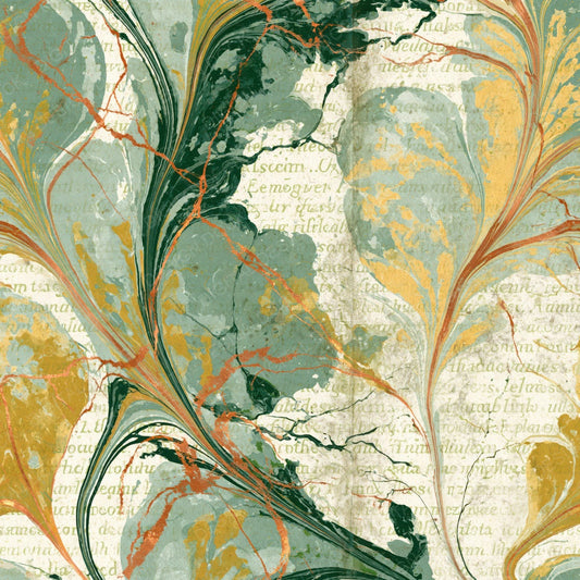 Paper Marbling Sage Primrose Abstract Digital Paper Pack (DDD018155)